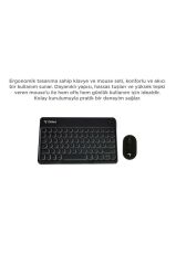 Bluetooth Kablosuz Klavye Mouse Seti TMK08 Siyah