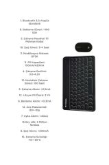 Bluetooth Kablosuz Klavye Mouse Seti TMK08 Siyah
