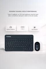 Bluetooth Kablosuz Klavye Mouse Seti TMK08 Siyah