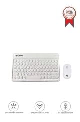Bluetooth Kablosuz Klavye Mouse Seti TMK08 Beyaz