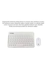 Bluetooth Kablosuz Klavye Mouse Seti TMK08 Beyaz