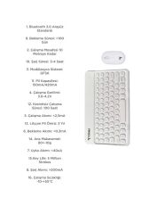 Bluetooth Kablosuz Klavye Mouse Seti TMK08 Beyaz