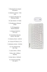 Bluetooth Kablosuz Klavye Mouse Seti TMK08 Beyaz