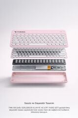 Bluetooth Kablosuz Klavye Mouse Seti TMK08 Pembe