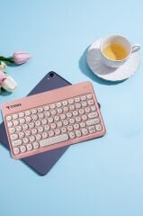 Bluetooth Kablosuz Klavye Mouse Seti TMK08 Pembe