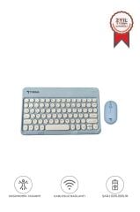 Bluetooth Kablosuz Klavye Mouse Seti TMK08 Mavi