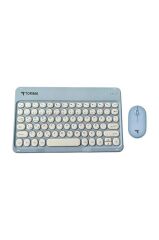 Bluetooth Kablosuz Klavye Mouse Seti TMK08 Mavi