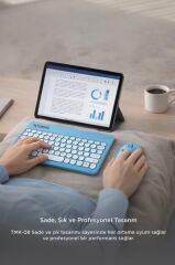 Bluetooth Kablosuz Klavye Mouse Seti TMK08 Mavi