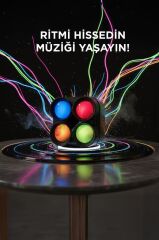 Bluetooth Speaker Kablosuz Hoparlör Led Işıklı 5 Watt USB Girişli Şarjlı Hoparlör GTS-1835 Siyah