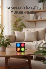 Bluetooth Speaker Kablosuz Hoparlör Led Işıklı 5 Watt USB Girişli Şarjlı Hoparlör GTS-1835 Siyah