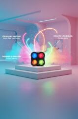 Bluetooth Speaker Kablosuz Hoparlör Led Işıklı 5 Watt USB Girişli Şarjlı Hoparlör GTS-1835 Siyah