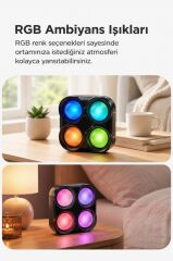Bluetooth Speaker Kablosuz Hoparlör Led Işıklı 5 Watt USB Girişli Şarjlı Hoparlör GTS-1835 Siyah
