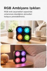 Bluetooth Speaker Kablosuz Hoparlör Led Işıklı 5 Watt USB Girişli Şarjlı Hoparlör GTS-1835 Siyah
