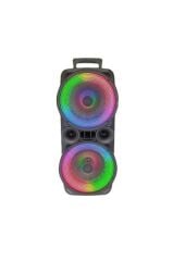 Bluetooth Speaker Kablosuz Hoparlör Led Işıklı 10X2 Watt USB Girişli Şarjlı Hoparlör GTS-1569 Siyah