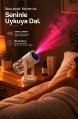 Hava Nemlendiricisi Buhar Makinesi Işıklı Yıldız Projektör Humidifier CL28S Beyaz