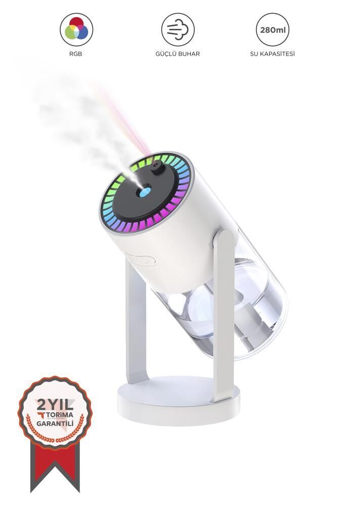Hava Nemlendiricisi Buhar Makinesi Işıklı Yıldız Projektör Humidifier CL28S Beyaz
