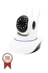 Güvenlik Kamerası Ethernet Girişli 360 Derece Dönebilen 3 Antenli Full Hd Smart Ip Kamera CMR5 Beyaz