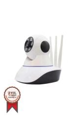 Güvenlik Kamerası Ethernet Girişli 360 Derece Dönebilen 3 Antenli Full Hd Smart Ip Kamera CMR5 Beyaz