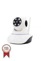 Güvenlik Kamerası Ethernet Girişli 360 Derece Dönebilen 3 Antenli Full Hd Smart Ip Kamera CMR5 Beyaz