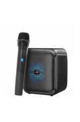 Mikrofonlu RGB Işıklı Bluetooth Hoparlör USB TF FM 12W Taşınabilir KTS-2311 Siyah