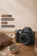 Torima Dijital Fotoğraf Makinesi Video Mini Kamera 2K Video 128GB Destekli CMR42 Siyah