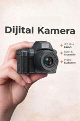 Torima Dijital Fotoğraf Makinesi Video Mini Kamera 2K Video 128GB Destekli CMR42 Siyah