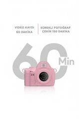 Dijital Fotoğraf Makineleri Video Mini Kamera 2K Video 128GB Destekli CMR42 Pembe