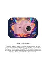 Dijital Fotoğraf Makineleri Video Mini Kamera 2K Video 128GB Destekli CMR42 Pembe