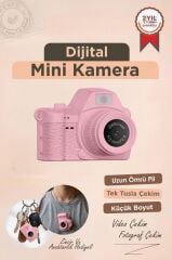 Dijital Fotoğraf Makineleri Video Mini Kamera 2K Video 128GB Destekli CMR42 Pembe