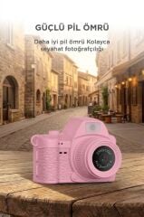 Dijital Fotoğraf Makineleri Video Mini Kamera 2K Video 128GB Destekli CMR42 Pembe