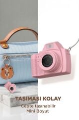 Dijital Fotoğraf Makineleri Video Mini Kamera 2K Video 128GB Destekli CMR42 Pembe