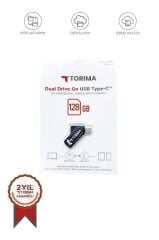 USB Flash Bellek Type C OTG Çift Sürücülü 128GB Siyah
