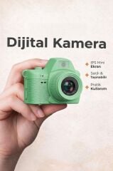 Dijital Fotoğraf Makineleri Video Mini Kamera 2K Video 128GB Destekli CMR42 Yeşil