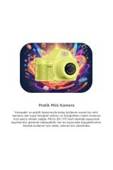 Dijital Fotoğraf Makineleri Video Mini Kamera 2K Video 128GB Destekli CMR42 Sarı