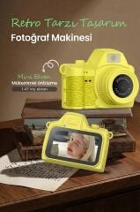 Dijital Fotoğraf Makineleri Video Mini Kamera 2K Video 128GB Destekli CMR42 Sarı