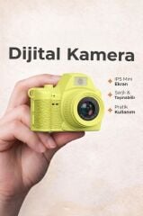 Dijital Fotoğraf Makineleri Video Mini Kamera 2K Video 128GB Destekli CMR42 Sarı