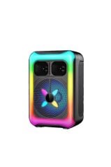 Bluetooth Hoparlör Rgb Işıklı USB TF FM 12W Kablosuz Taşınabilir Speaker KTS-2452 Siyah