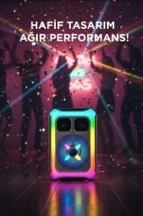 Bluetooth Hoparlör Rgb Işıklı USB TF FM 12W Kablosuz Taşınabilir Speaker KTS-2452 Siyah