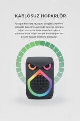 Torima Bluetooth Hoparlör Rgb Işıklı Mikrofonlu 12W Kablosuz Taşınabilir Hoparlör D80 Siyah