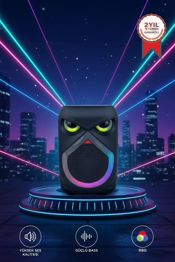 Torima D80 Kablosuz Taşınabilir Hoparlör 12W Rgb Işıklı Mikrofonlu Siyah