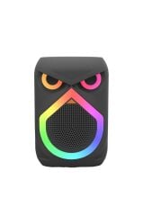 Bluetooth Hoparlör Rgb Işıklı Mikrofonlu 12W Kablosuz Taşınabilir Hoparlör D80 Siyah
