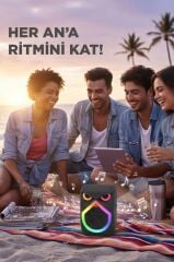 Torima D80 Kablosuz Taşınabilir Hoparlör 12W Rgb Işıklı Mikrofonlu Siyah