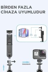 L15 Siyah Led Işıklı Selfie Çubuğu Kablosuz Tripot Selfie Monopod Selfie Stick