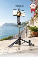 Tripod Çok Amaçlı Led Işıklı Kablosuz Monopod Selfie Çubuğu L15 Siyah