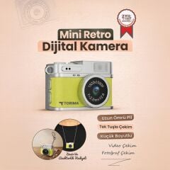 Mini Dijital Kamera Selfie Video Vlog Kamerası Mini Anahtarlık 1080P CMR35 Sarı