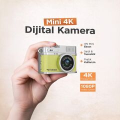 Mini Dijital Kamera Selfie Video Vlog Kamerası Mini Anahtarlık 1080P CMR35 Sarı