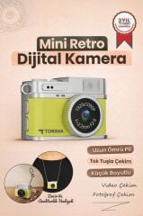 Torima Mini Dijital Kamera Selfie Video Vlog Kamerası Mini Anahtarlık 1080P CMR35 Sarı