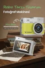 Mini Dijital Kamera Selfie Video Vlog Kamerası Mini Anahtarlık 1080P CMR35 Sarı