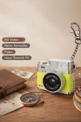 Mini Dijital Kamera Selfie Video Vlog Kamerası Mini Anahtarlık 1080P CMR35 Sarı