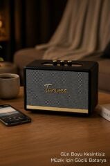 Bluetooth Hoparlör Nostaljik Kablosuz Speaker D35 Siyah